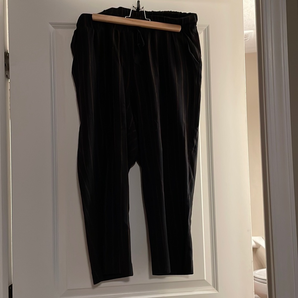 Wide leg pin stripe pants